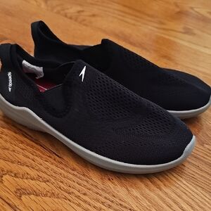 Speedo Black Mesh Slip-On Shoes
